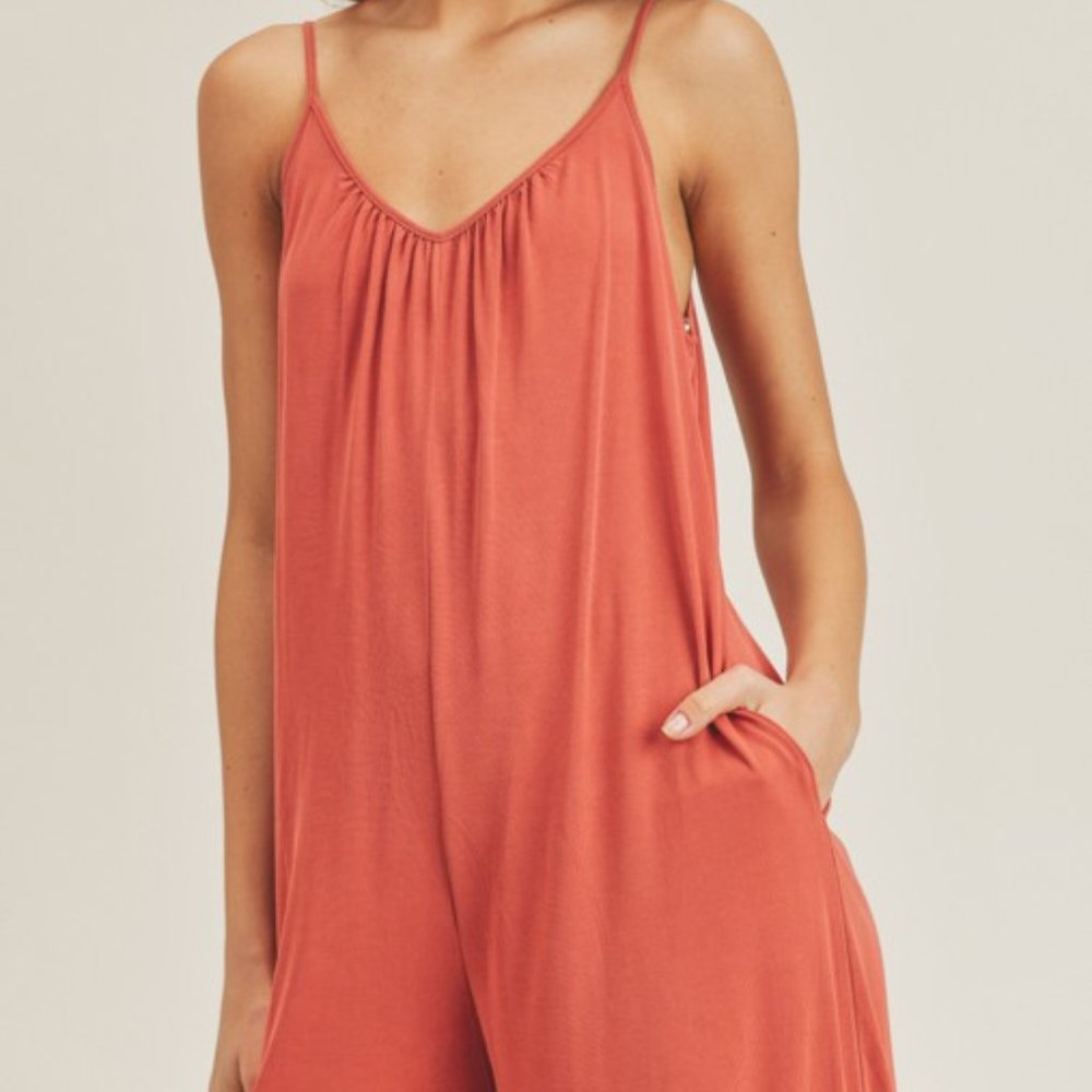 ⚡FINAL SALE! Spice Rust Oversized Knit Jumpsuit - Picture 5 of 9
